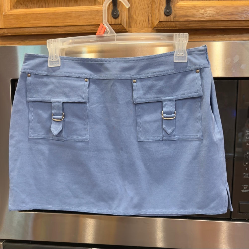 Express Blue Pencil Skirt with Pockets